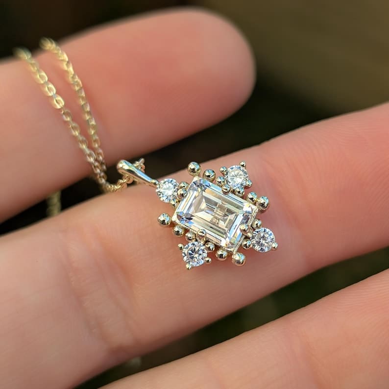 The Marielle - Moissanite Necklace Necklaces Handmade Handcrafted