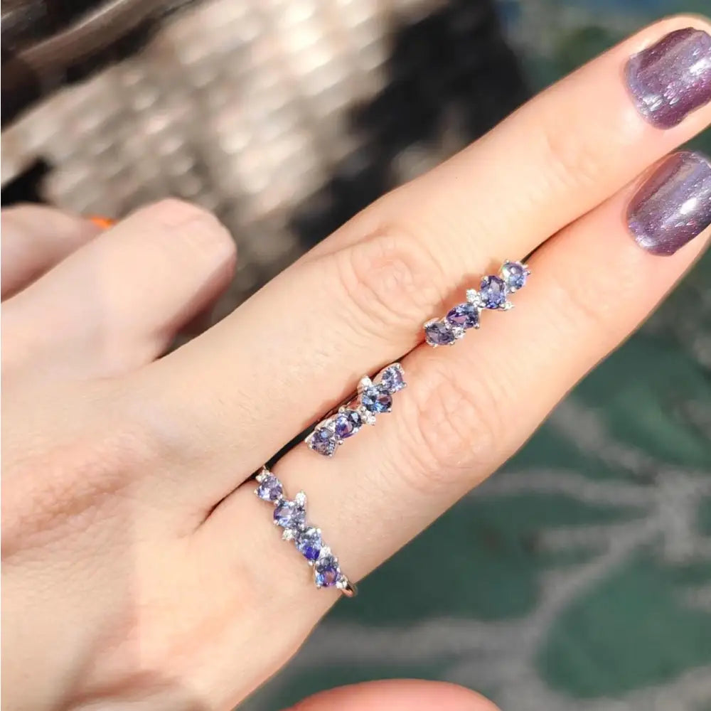 The Legacy Earrings - Tanzanite Hoops Earrings Handmade Handcrafted