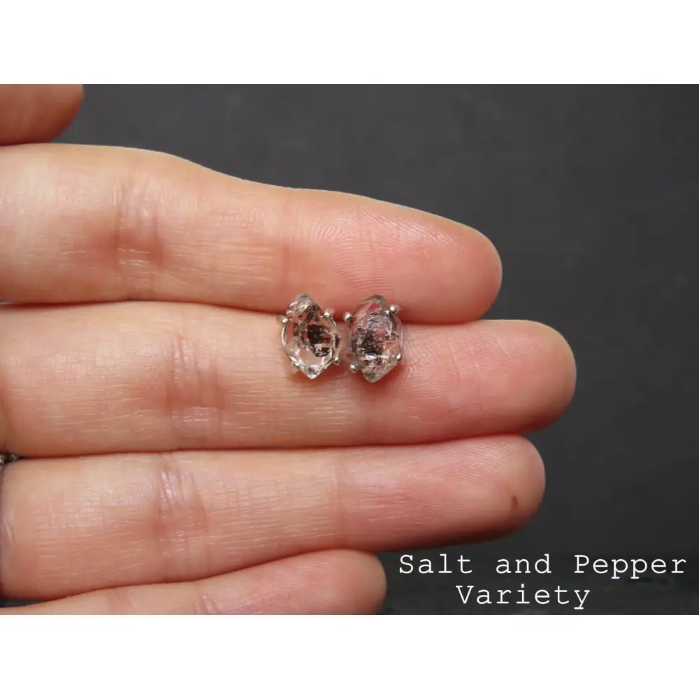 Herkimer Diamond Stud Earrings Earrings Handmade Handcrafted