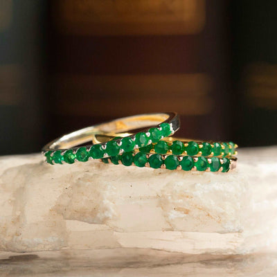 Emerald Half Eternity Band