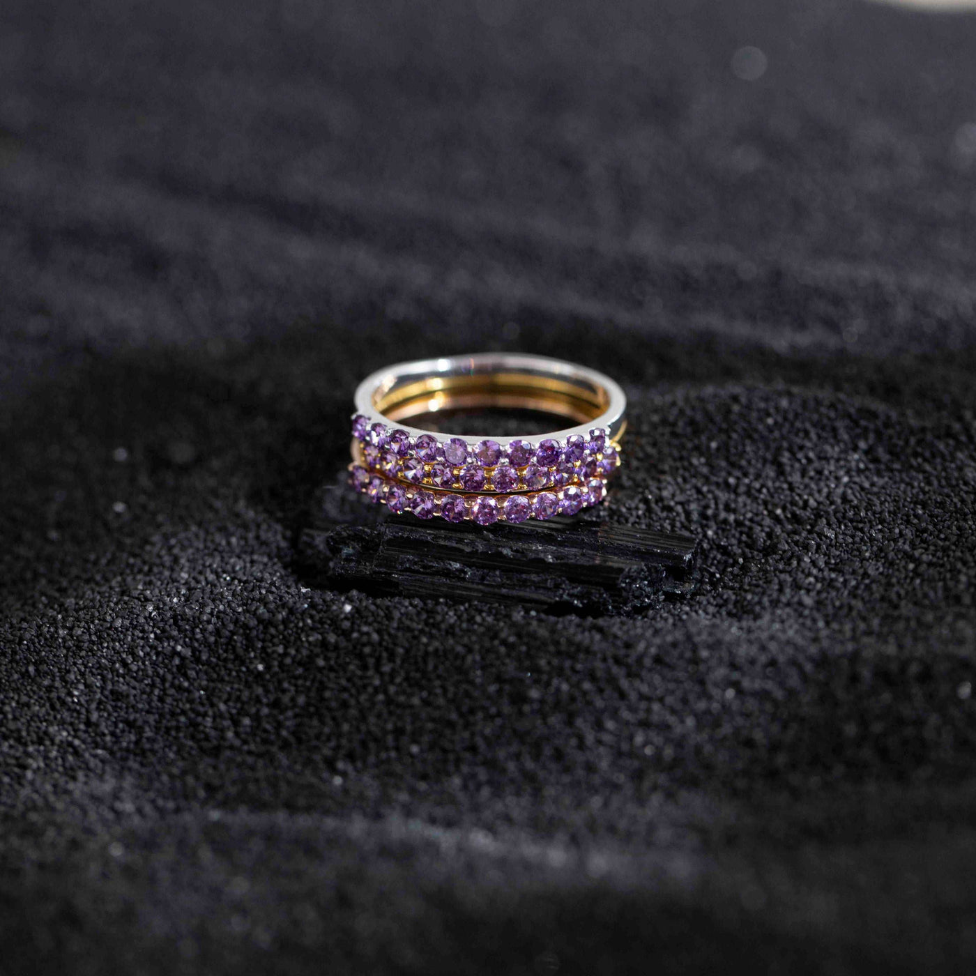 Amethyst Half Eternity Band