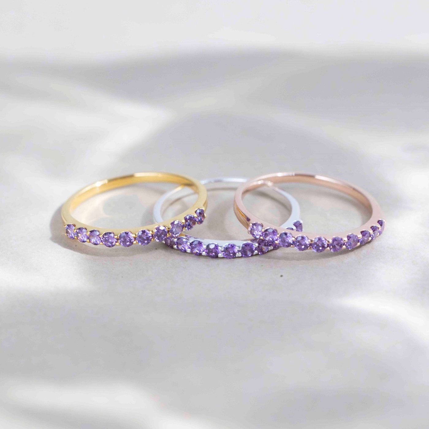 Amethyst Half Eternity Band