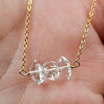 Herkimer Diamond Bar Necklace