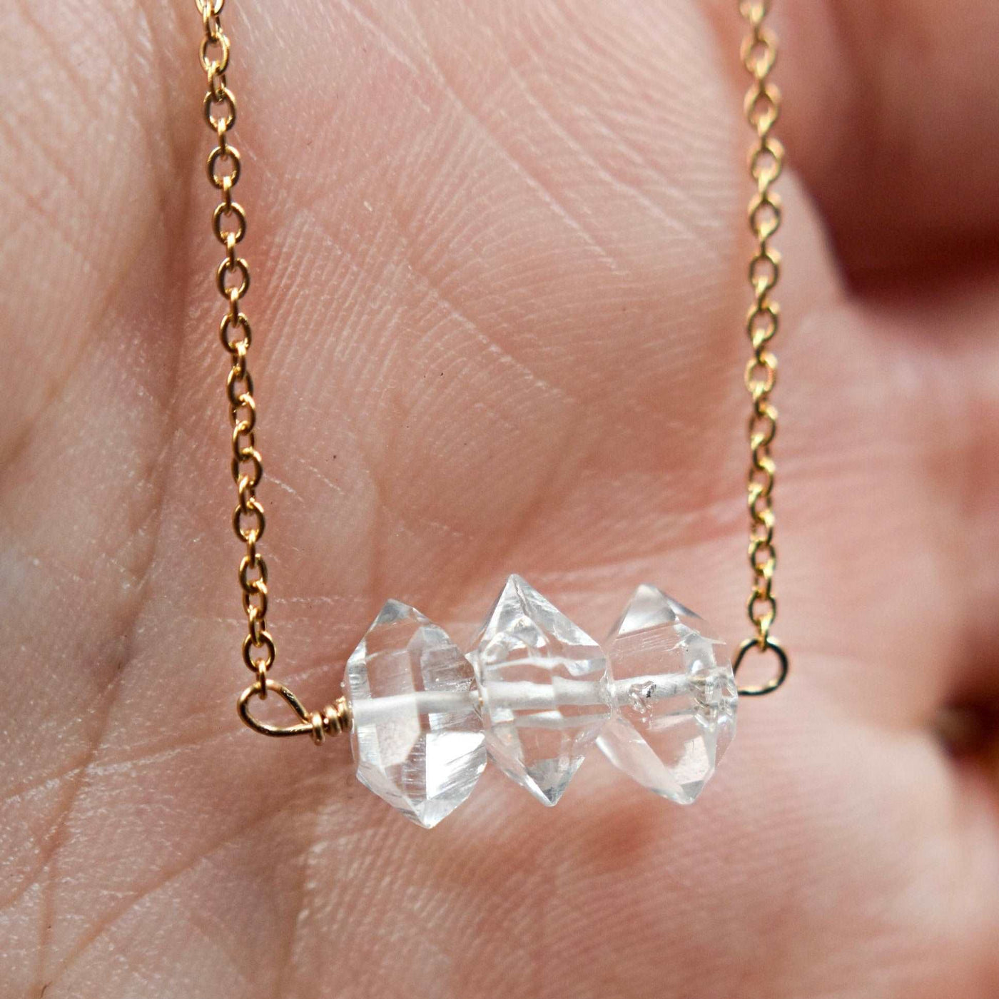 Herkimer Diamond Bar Necklace