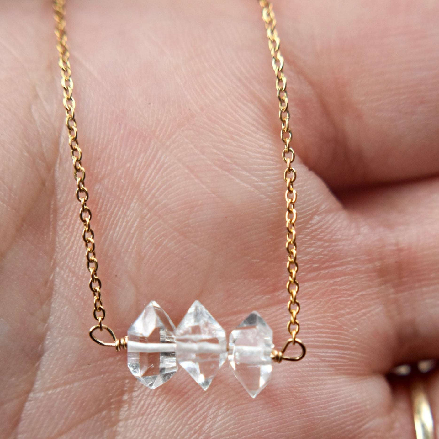 Herkimer Diamond Bar Necklace