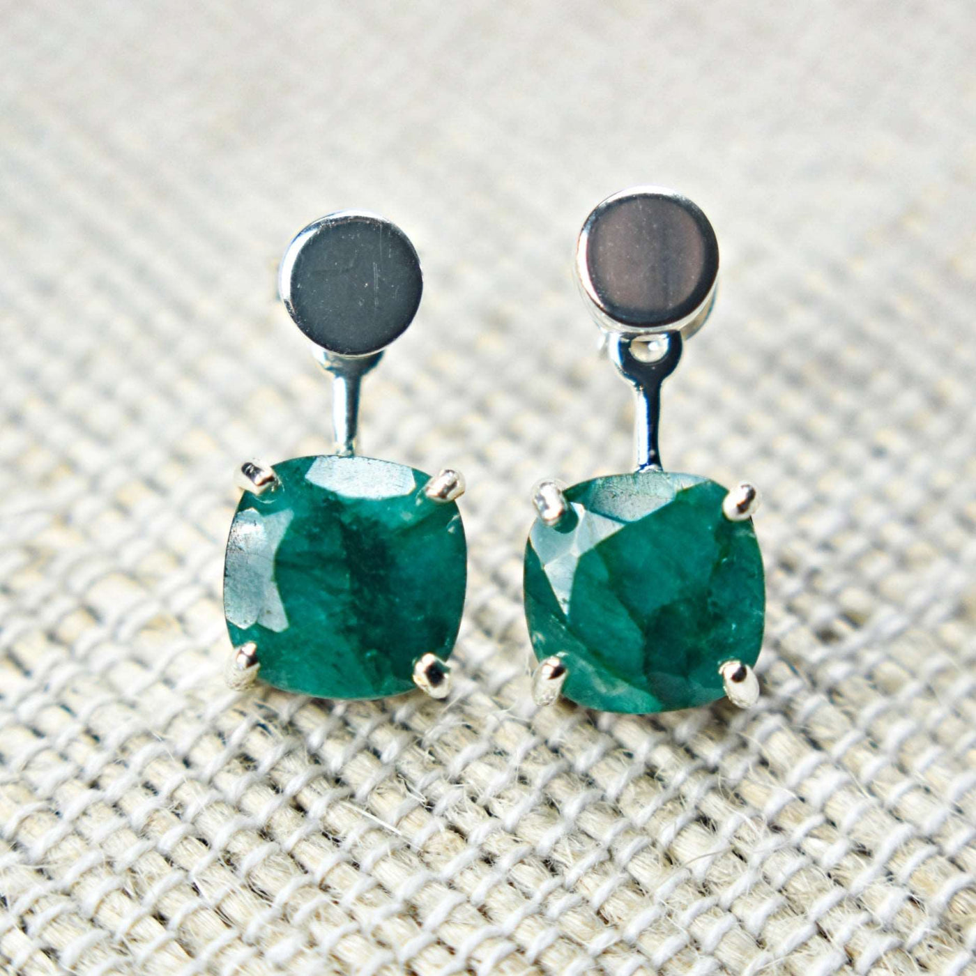 Emerald Jacket Dangle Earrings