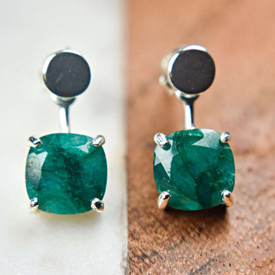 Emerald Jacket Dangle Earrings