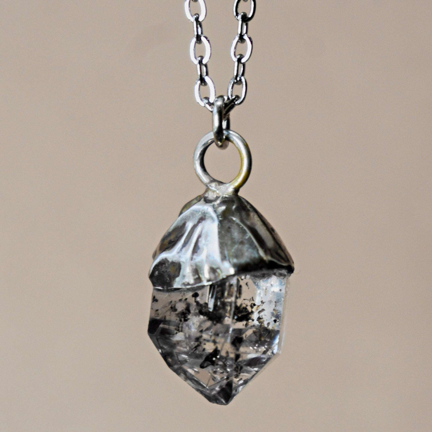 Last Call: Herkimer Diamond Bezeled Necklace: