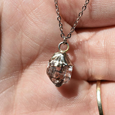 Last Call: Herkimer Diamond Bezeled Necklace: