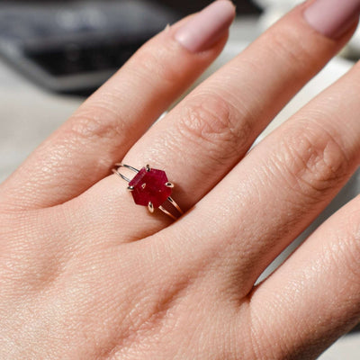 Hexagon Ruby Ring