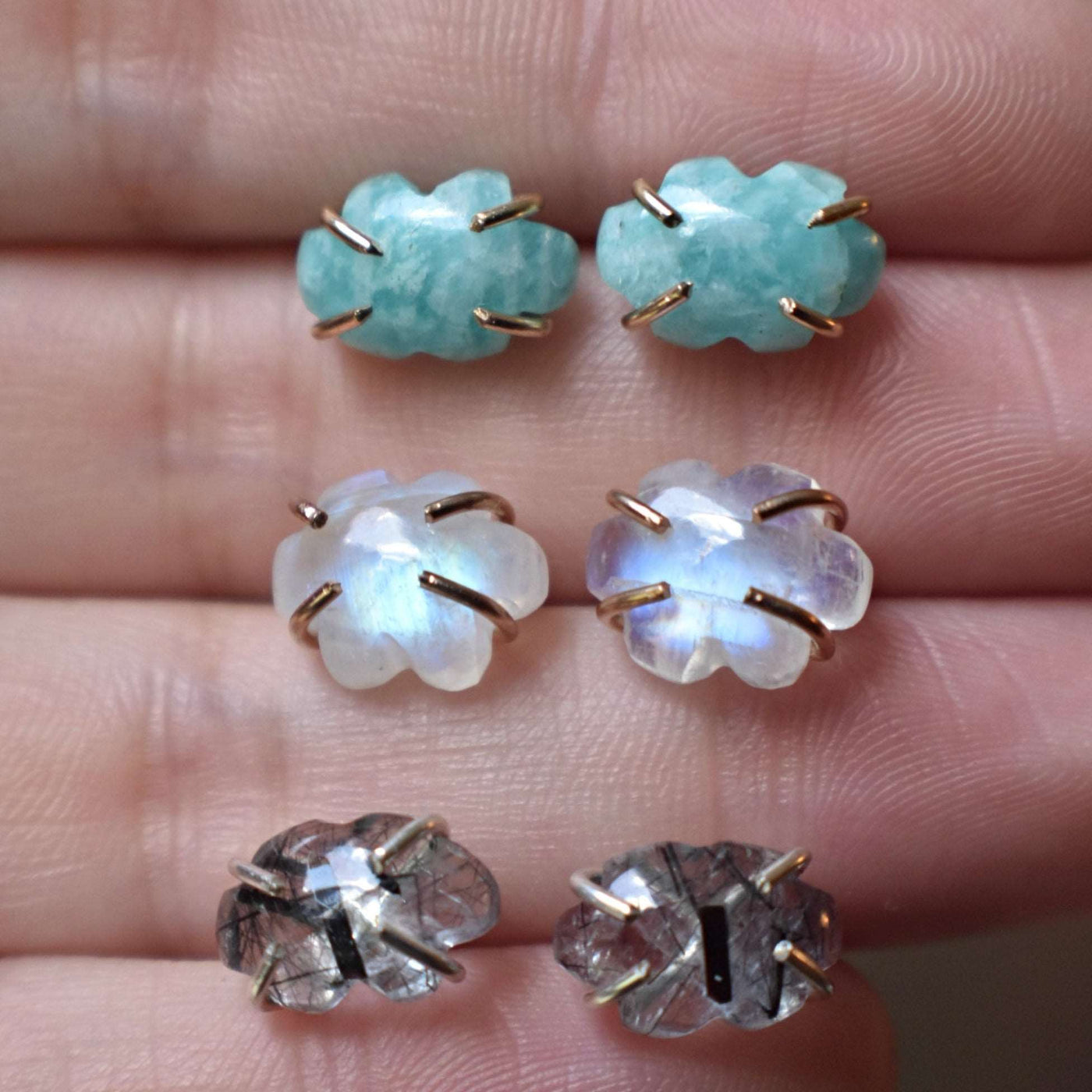 Last Call: Cloud Gemstone Stud Earrings