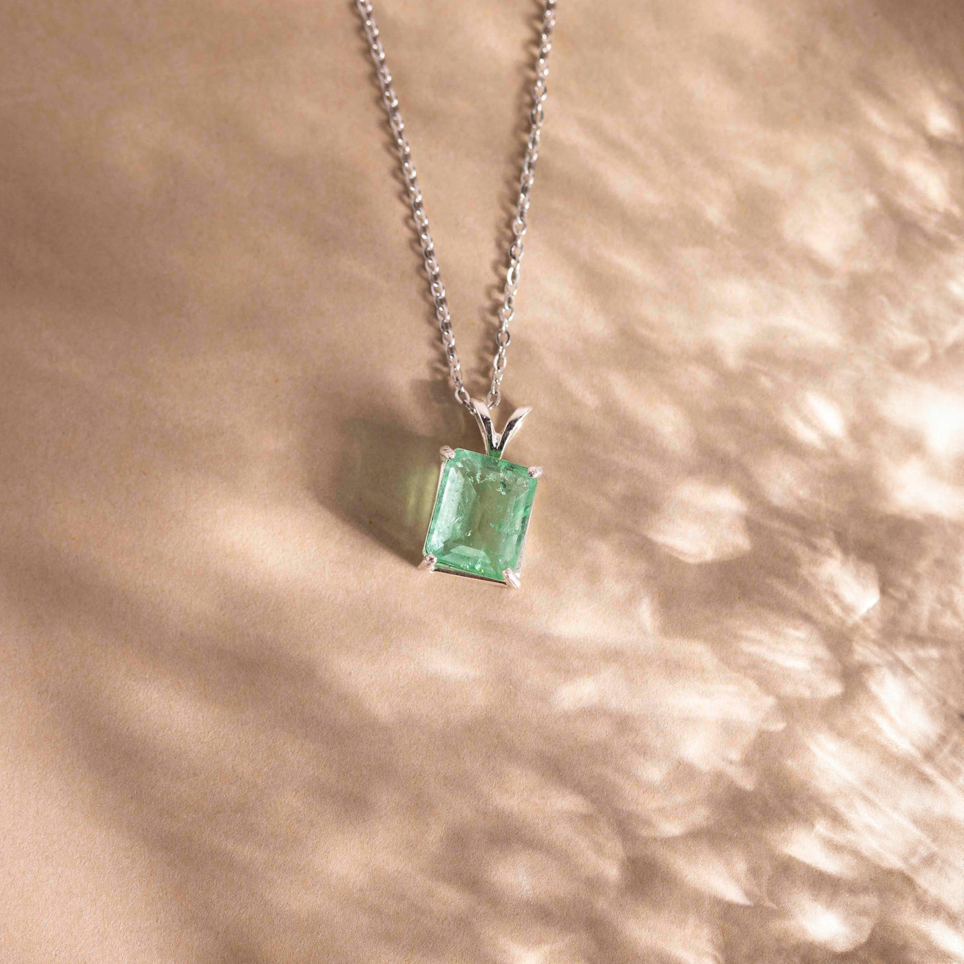 Emerald Cut Emerald Doublet Necklace