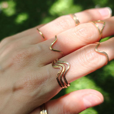 Hammered band ring