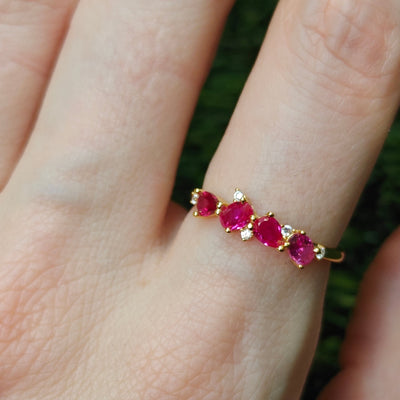 The Legacy - Ruby Cluster Ombre Ring