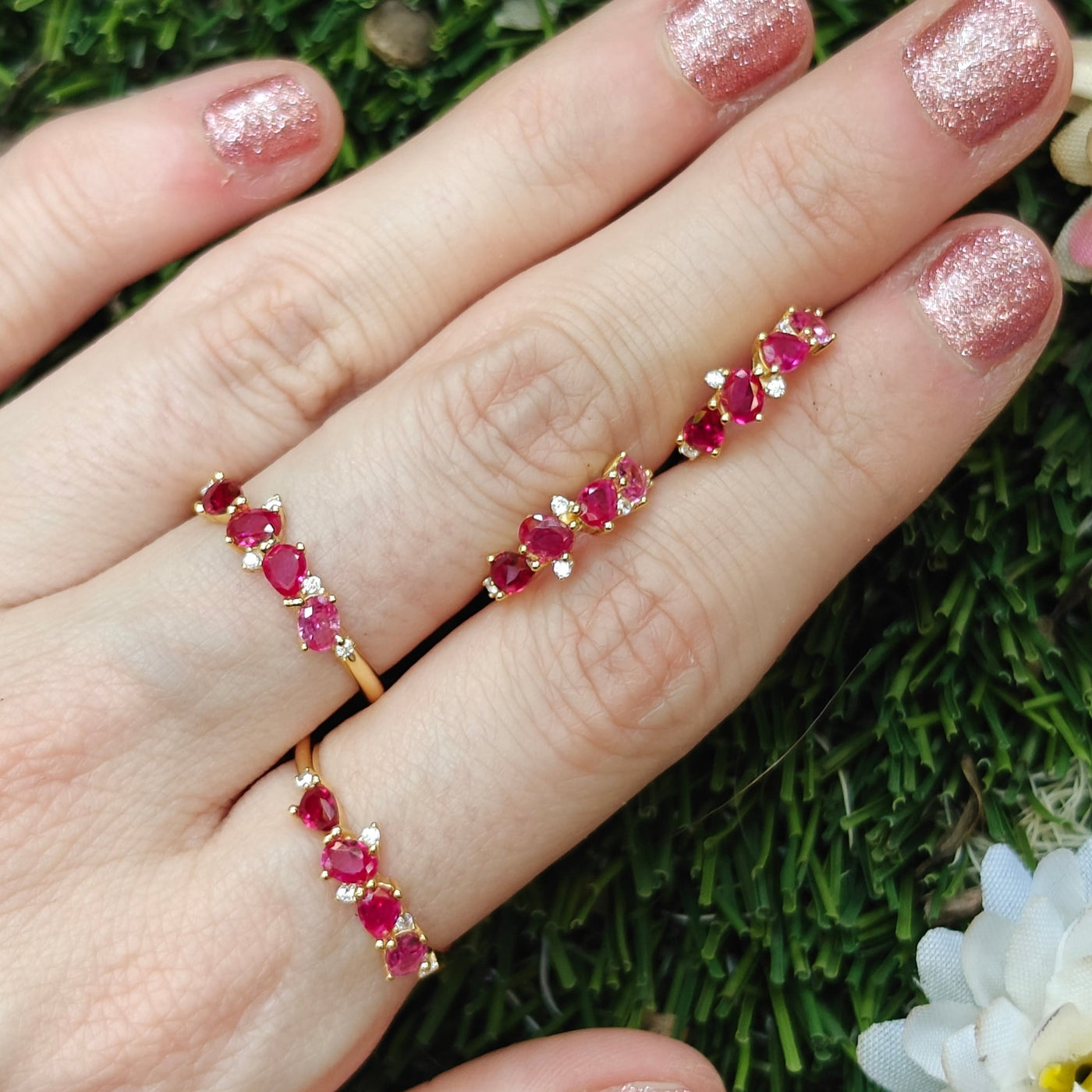 The Legacy - Ruby Cluster Ombre Ring