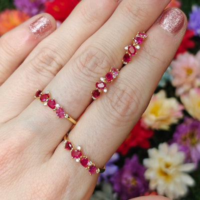 The Legacy - Ruby Cluster Ombre Ring