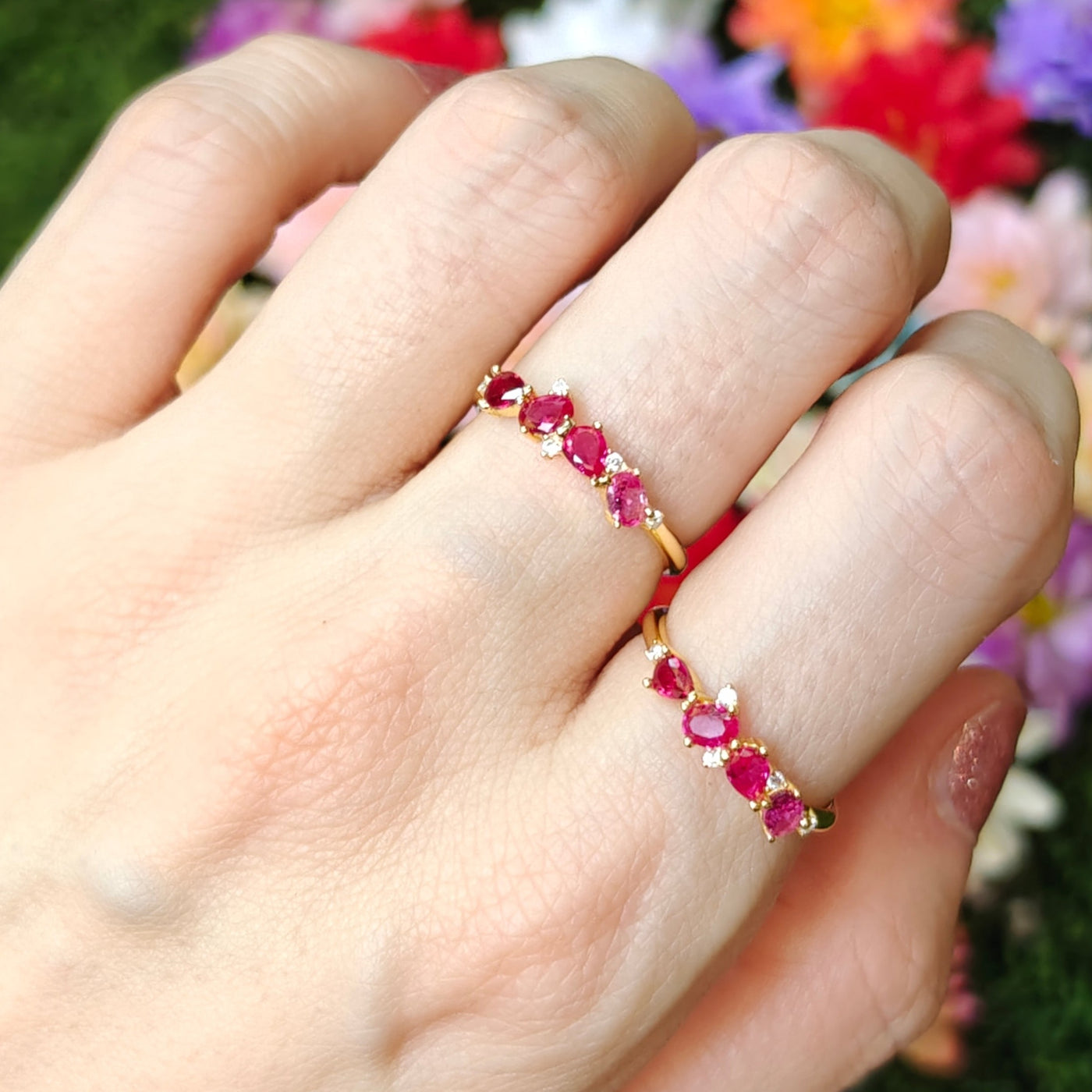 The Legacy - Ruby Cluster Ombre Ring