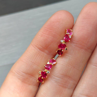 The Legacy - Ruby Cluster Ombre Earrings