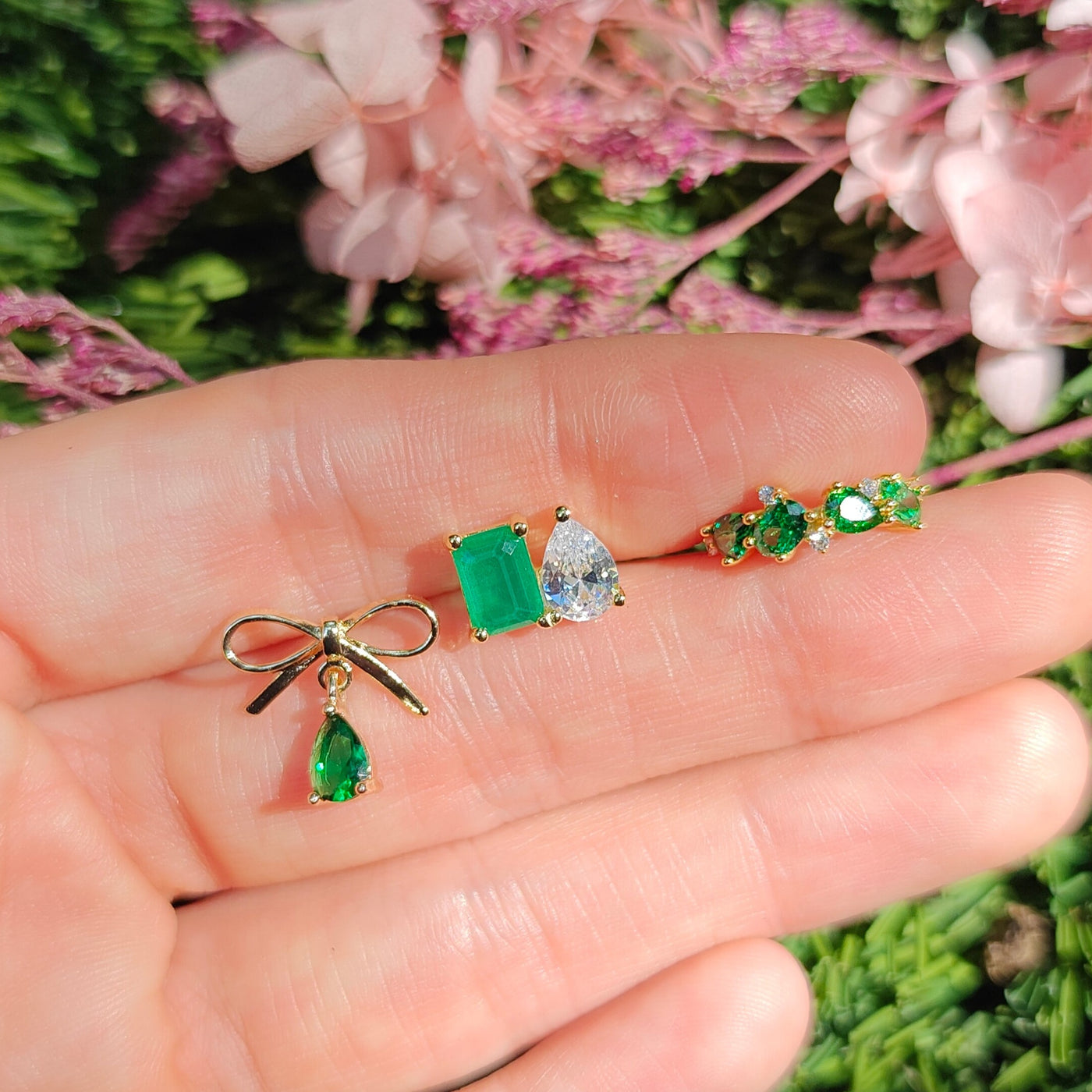 The Legacy - Emerald Cluster Ombre Earrings