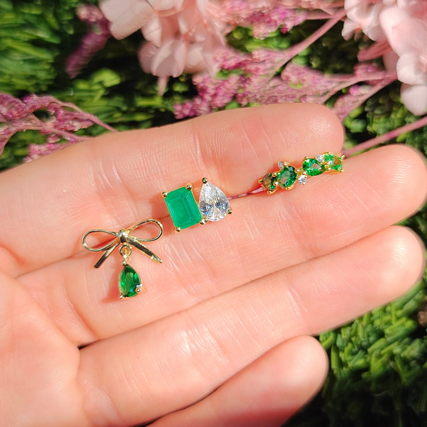 The Legacy - Emerald Cluster Ombre Earrings