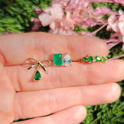 The Legacy - Emerald Cluster Ombre Earrings