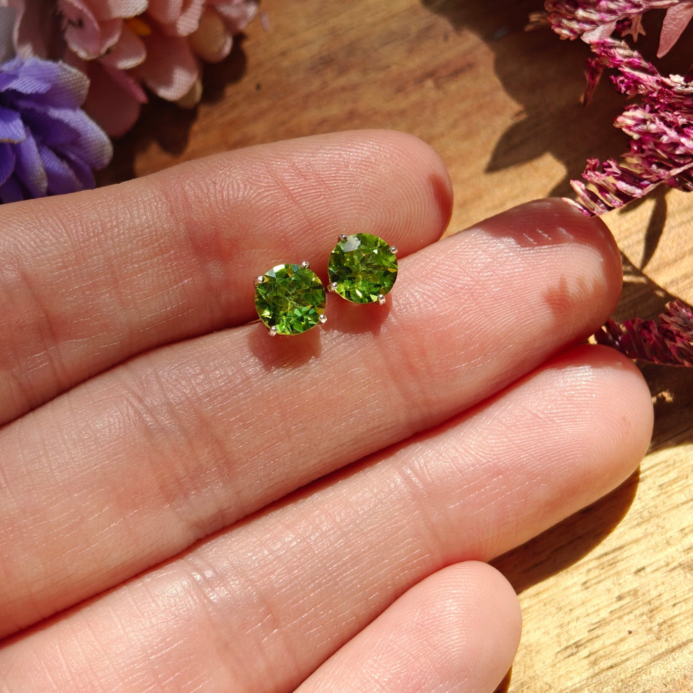 Peridot Stud Earrings