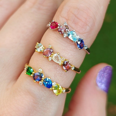 The Legacy - Birthstone Cluster Ombre Ring