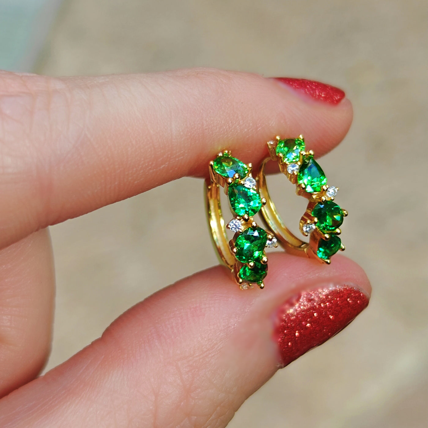 The Legacy - Emerald Cluster Ombre Earrings