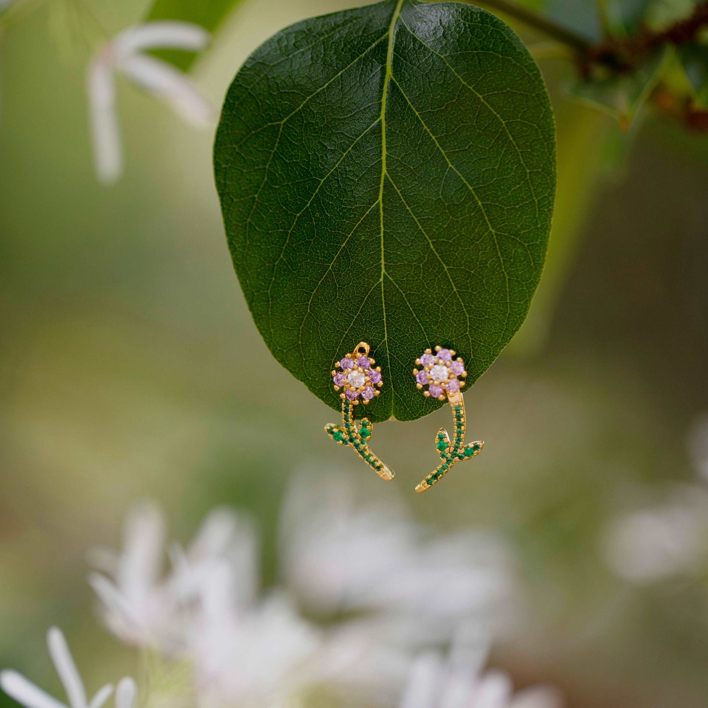 Floral Jacket Earrings - Small