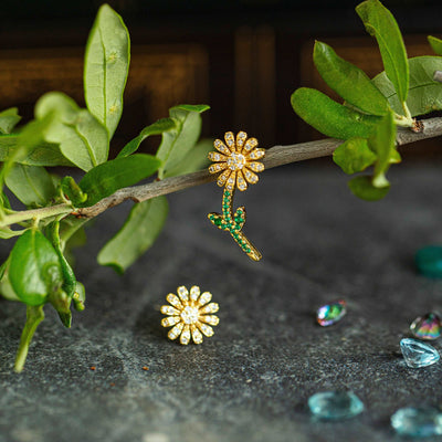 Floral Jacket Earrings - Large