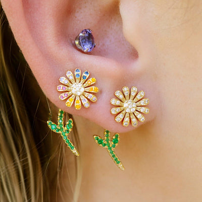 Floral Jacket Earrings - Large