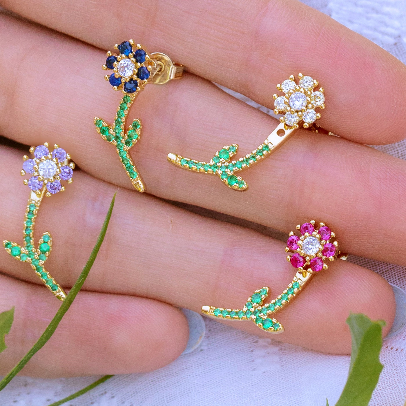 Floral Jacket Earrings - Small