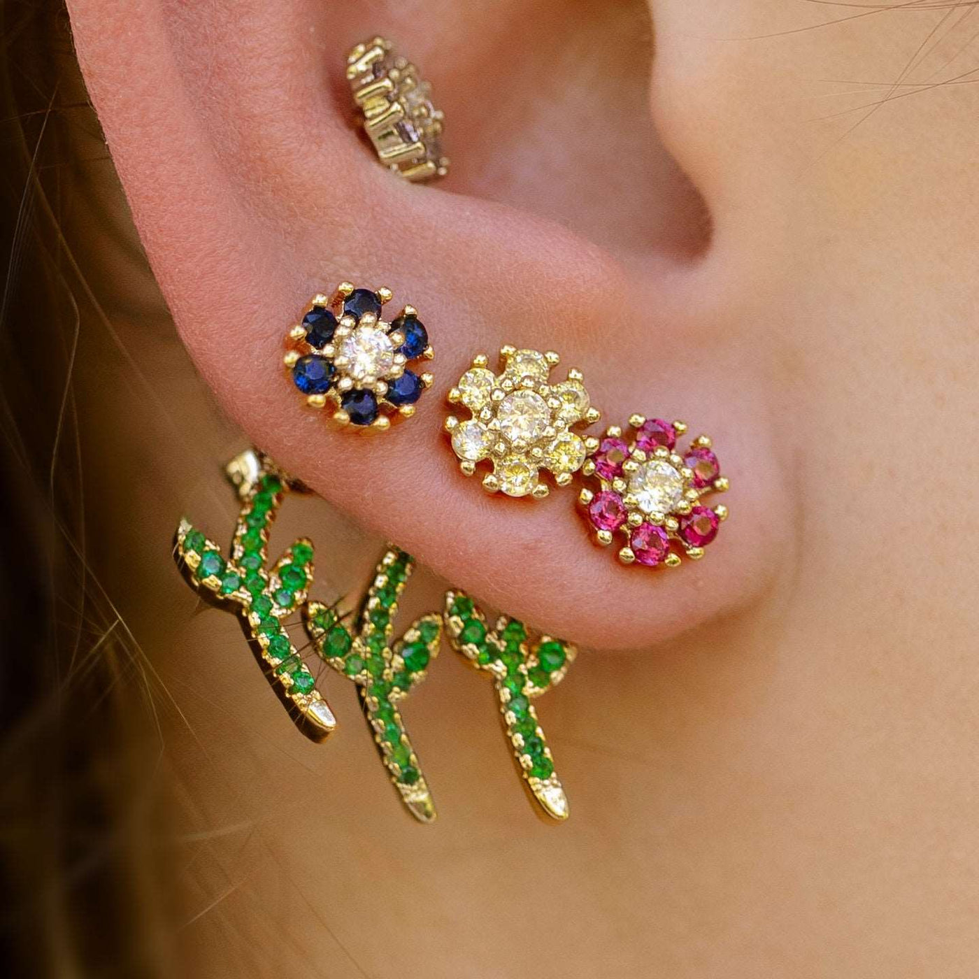 Floral Jacket Earrings - Small