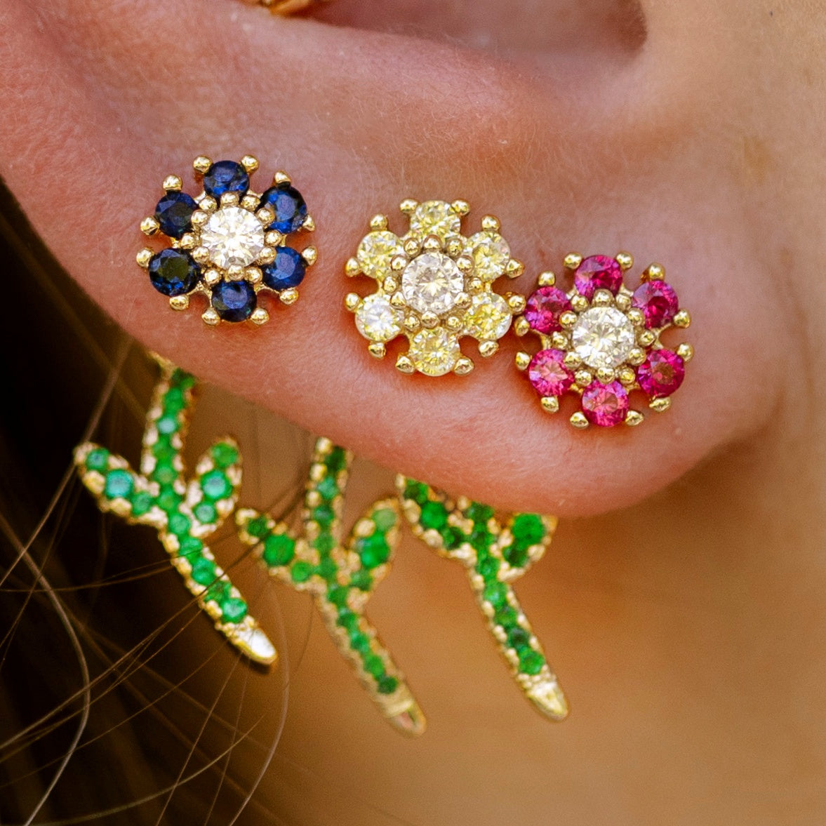 Floral Jacket Earrings - Small