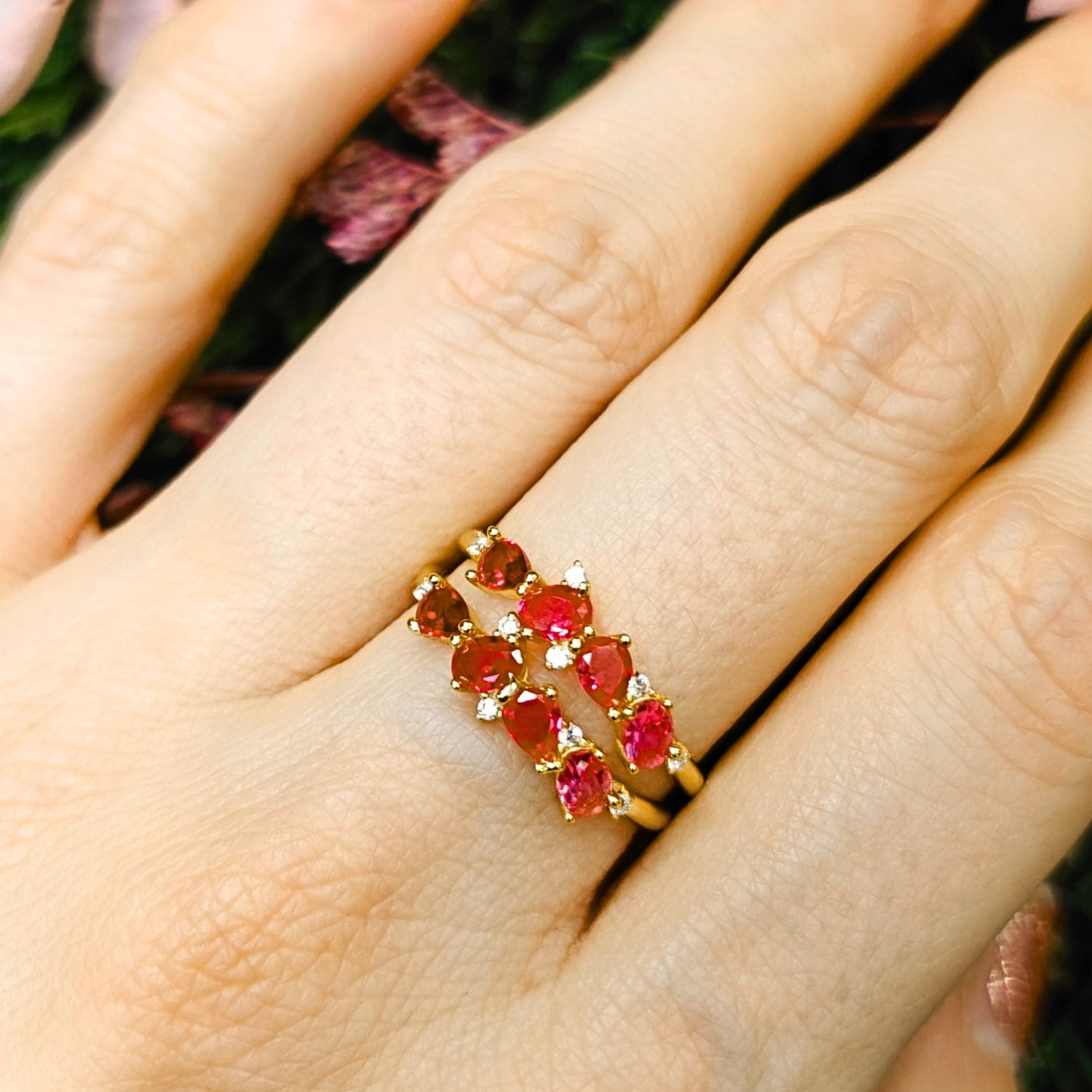 The Legacy - Ruby Cluster Ombre Ring