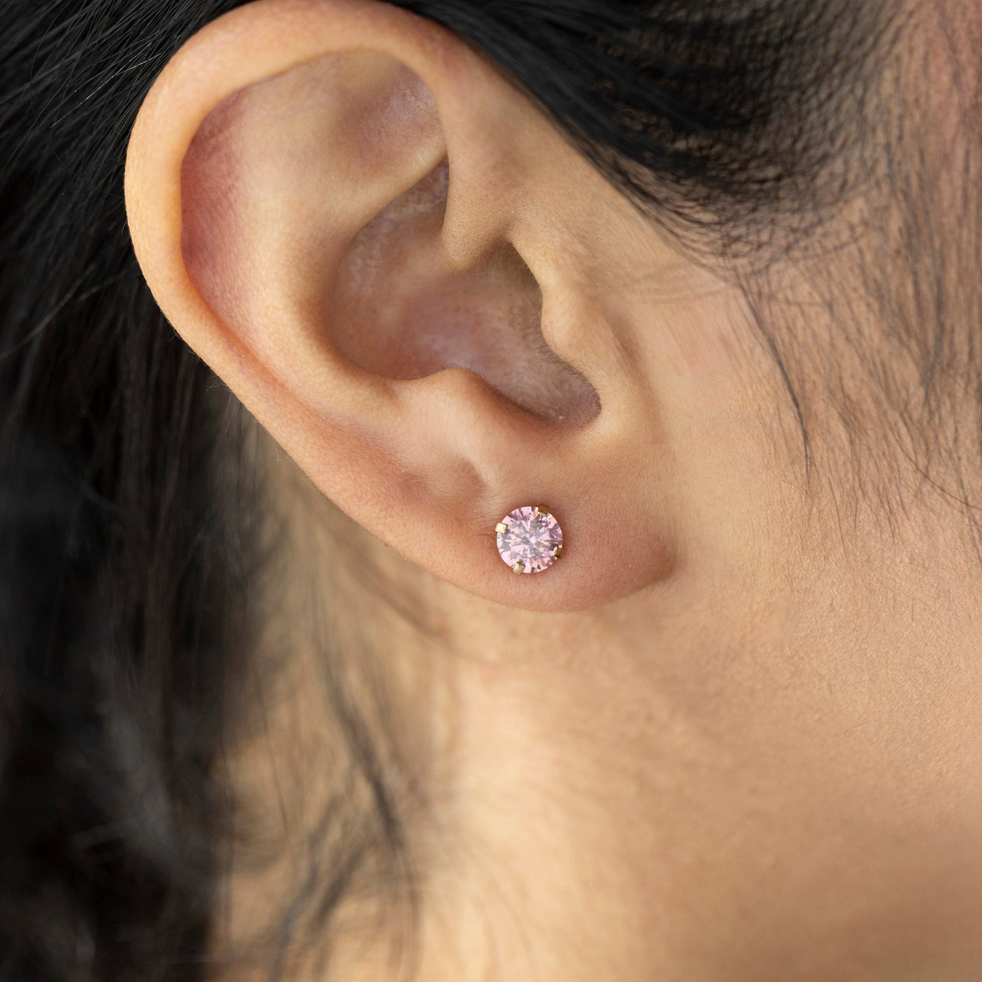 Pink Tourmaline Stud Earrings