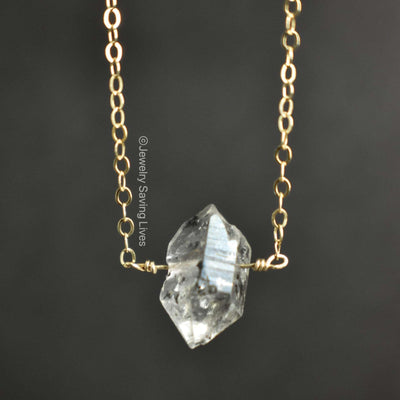 Herkimer Diamond Bar Necklace