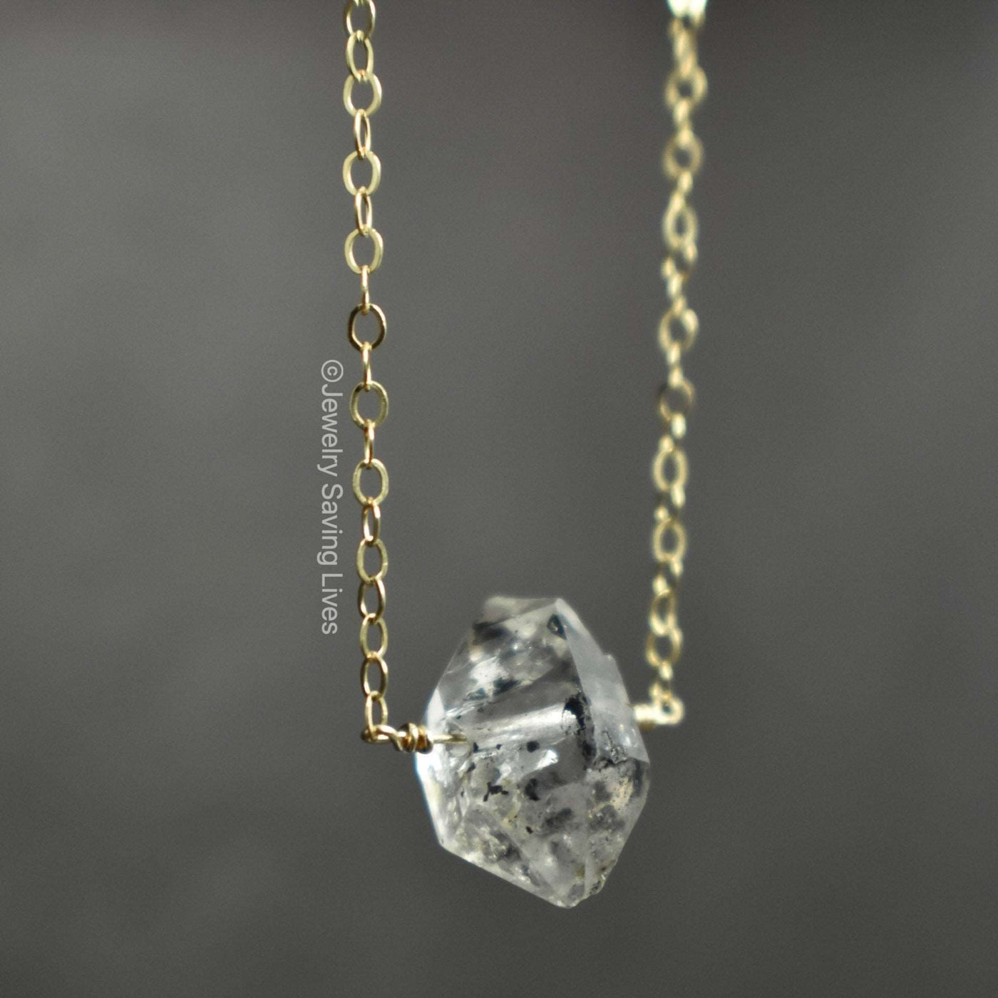 Herkimer Diamond Bar Necklace