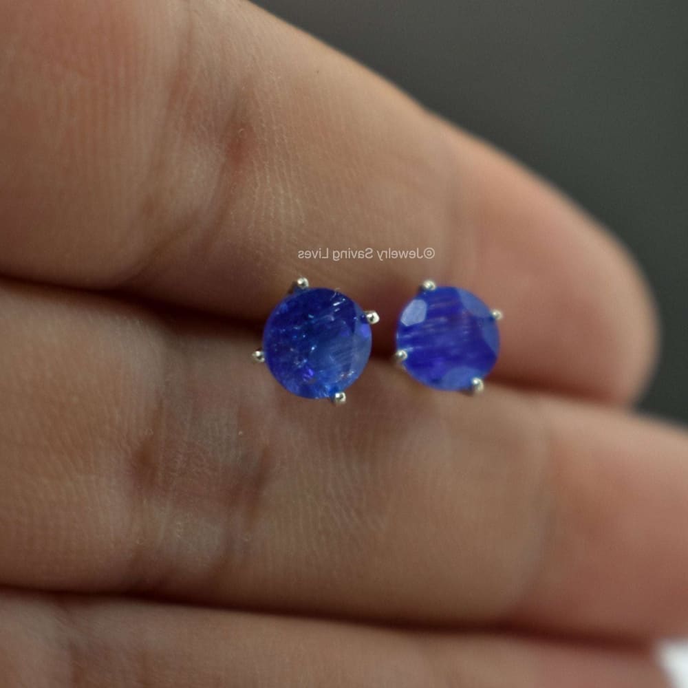 AA Natural Tanzanite Stud Earrings Earrings Handmade JSL Made in USA