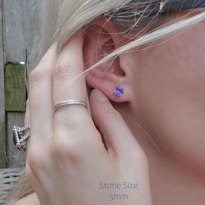 AAA Natural Tanzanite Oval Stud Earrings Earrings Handmade Handcrafted