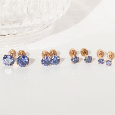 AAA Natural Tanzanite Stud Earrings Earrings Handmade Handcrafted