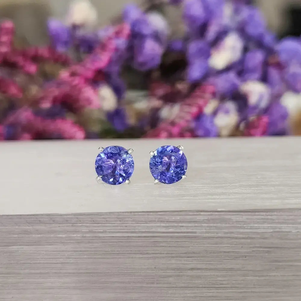 AAA Natural Tanzanite Stud Earrings Earrings Handmade Handcrafted