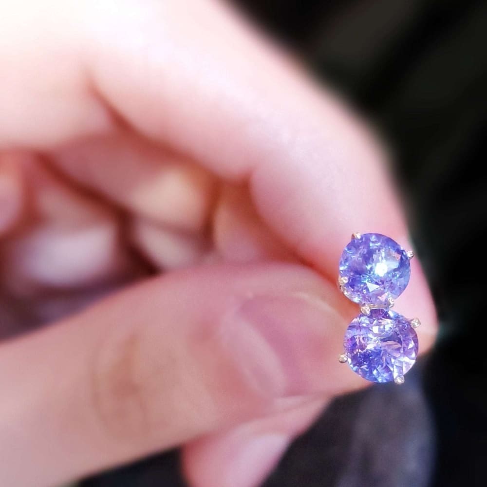 AAA Natural Tanzanite Stud Earrings Earrings Handmade Handcrafted