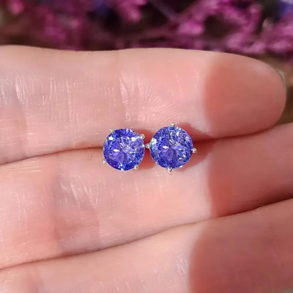 AAA Natural Tanzanite Stud Earrings Earrings Handmade Handcrafted