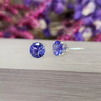 AAA Natural Tanzanite Stud Earrings Earrings Handmade Handcrafted