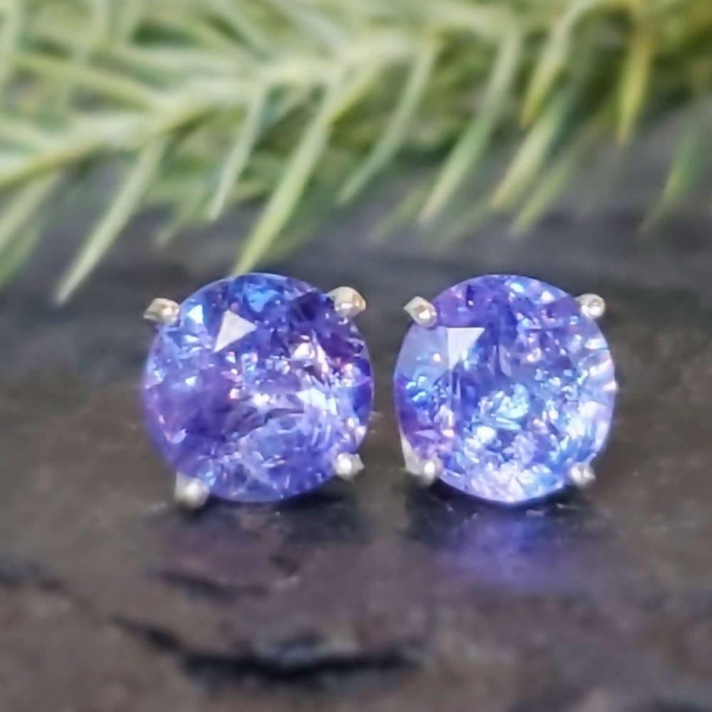 AAA Natural Tanzanite Stud Earrings Earrings Handmade Handcrafted