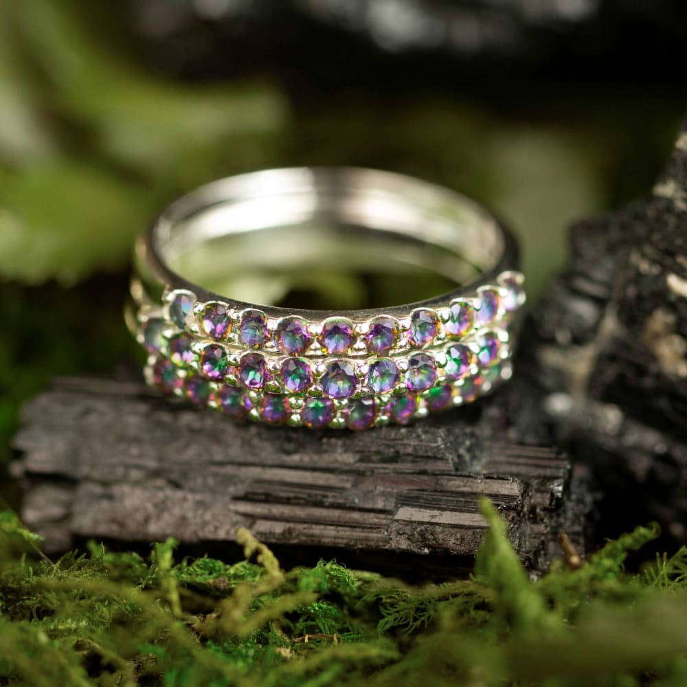 Alexandrite Half Eternity Band Rings Handmade Handcrafted