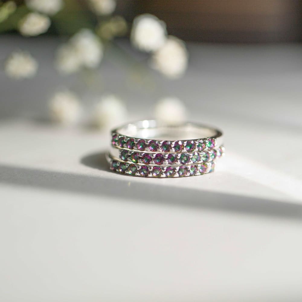 LAST CALL Alexandrite Half Eternity Band in Rose Gold Fill Rings Handmade Handcrafted
