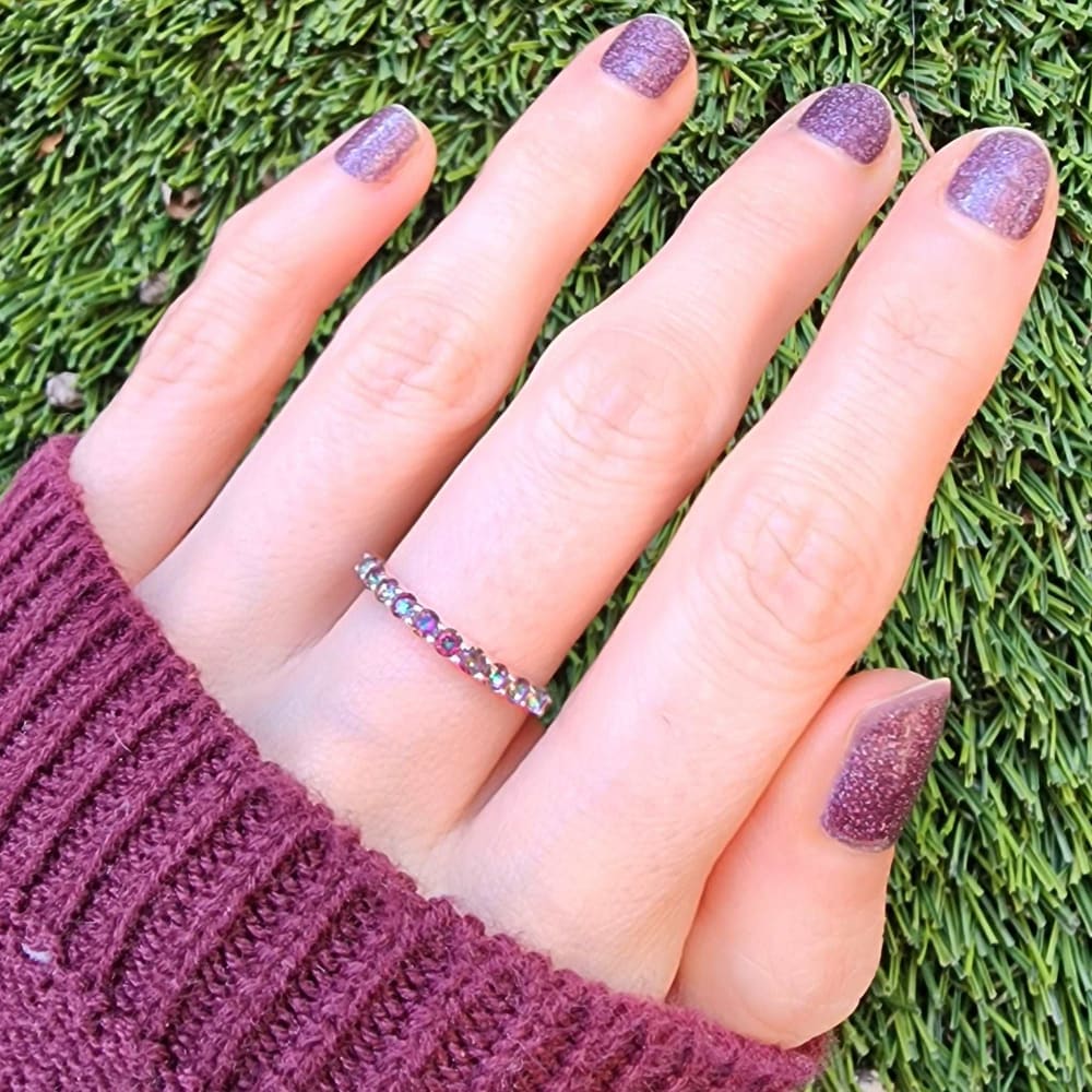 LAST CALL Alexandrite Half Eternity Band in Rose Gold Fill Rings Handmade Handcrafted