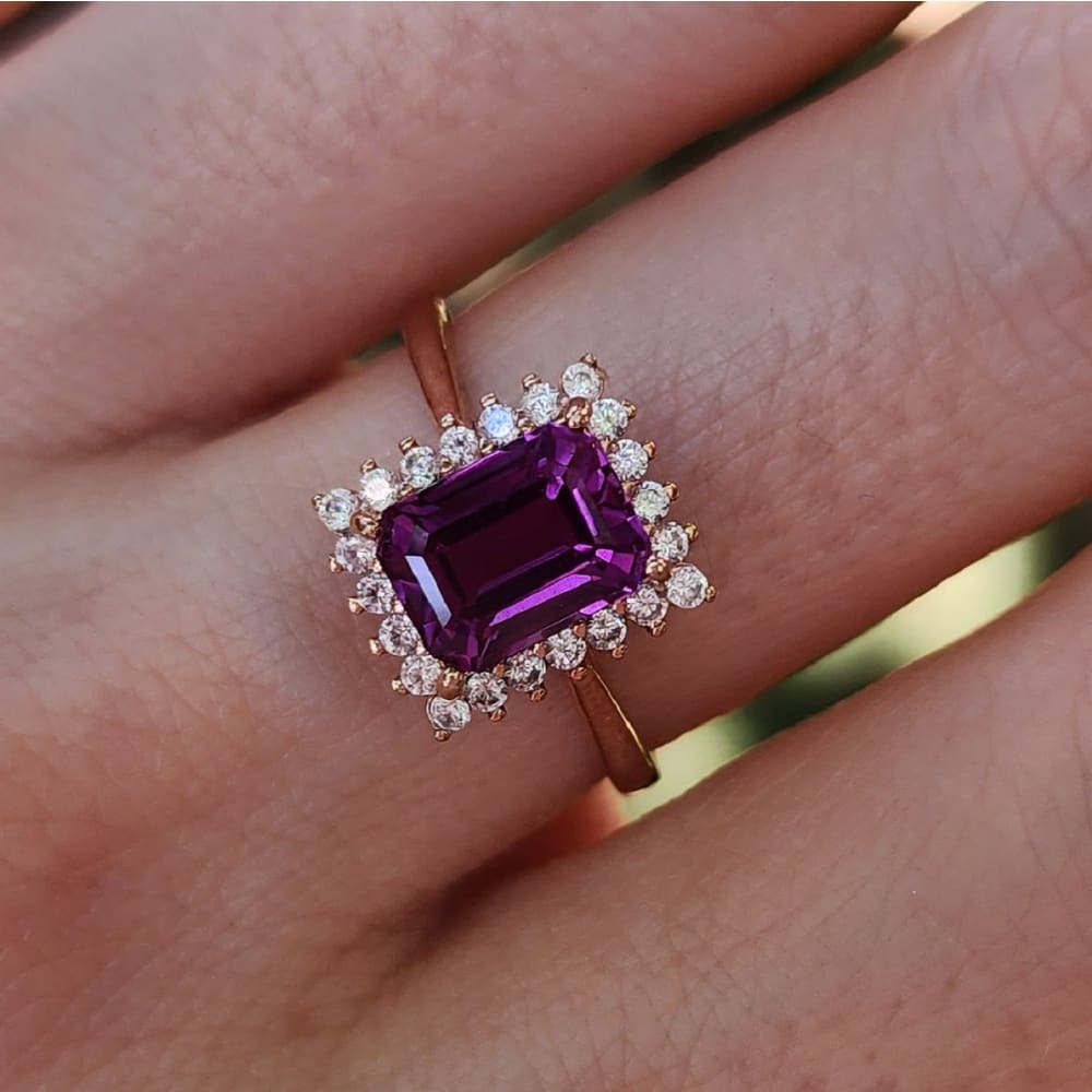 Alexandrite Halo Ring Rings Handmade Handcrafted